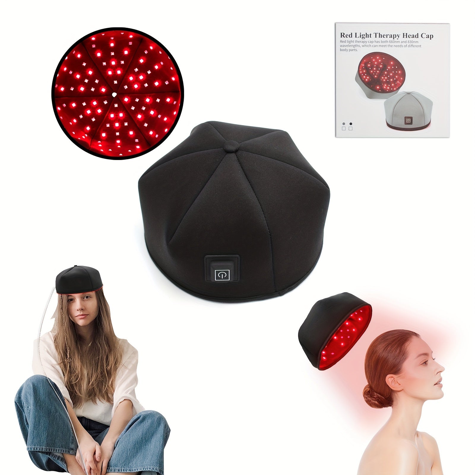Red & Near-infrared Light Light Therapy Cap for Scalp Wellness